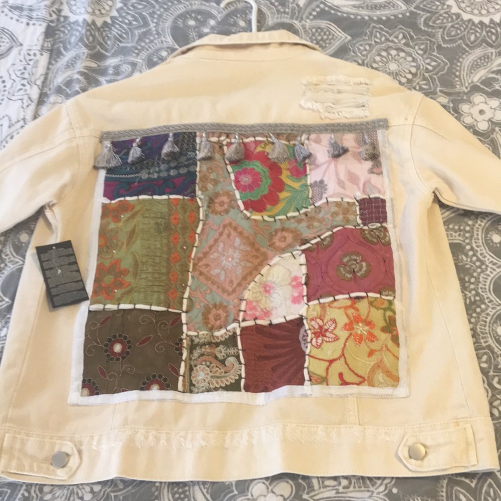 Distressed Embroidered Denim Jacket